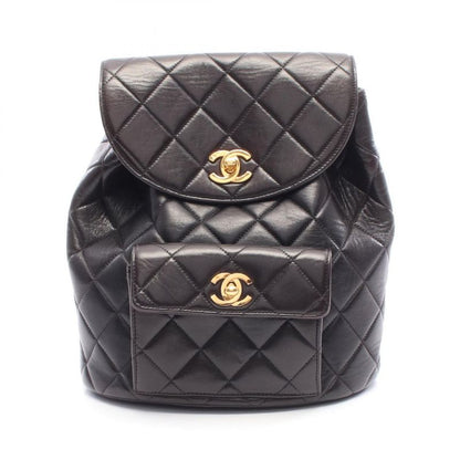 Chanel Backpack Sac Backpack Matelasse Black Lambskin Matelasse Double Turnlock