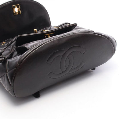 Chanel Backpack Sac Backpack Matelasse Black Lambskin Matelasse Double Turnlock