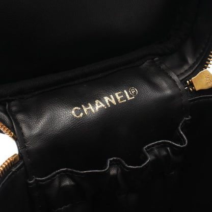 Chanel Handbag Coco Mark Black Caviar Skin (grained Calf) Matelasse Vertical