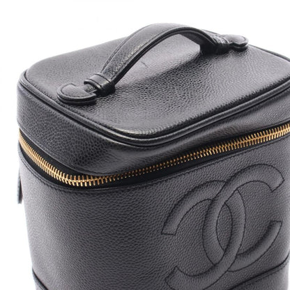 Chanel Handbag Coco Mark Black Caviar Skin (grained Calf) Matelasse Vertical