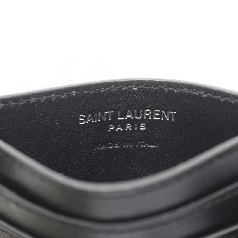 Saint Laurent Paris Card Case Black Leather