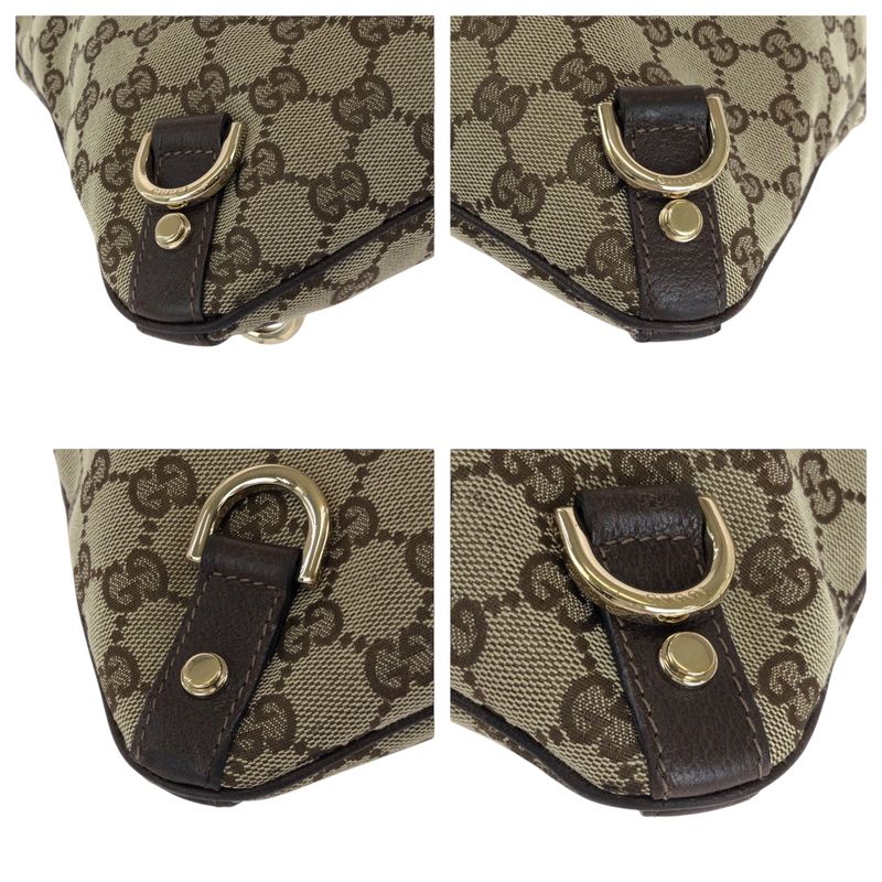 Gucci Abby Brown Gold Hardware GG Canvas 131326 Shoulder Bag Pochette Women