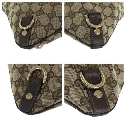 Gucci Abby Brown Gold Hardware GG Canvas 131326 Shoulder Bag Pochette Women