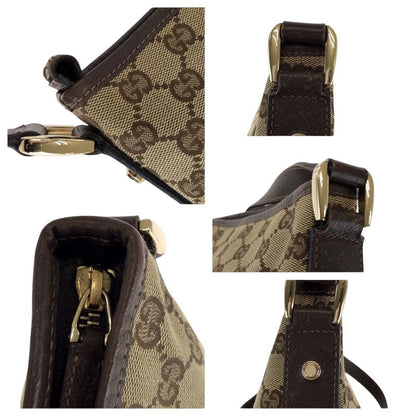 Gucci Abby Brown Gold Hardware GG Canvas 131326 Shoulder Bag Pochette Women