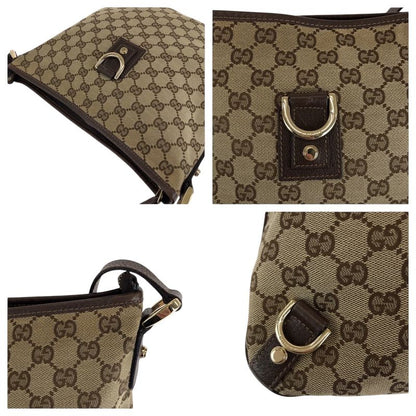 Gucci Abby Brown Gold Hardware GG Canvas 131326 Shoulder Bag Pochette Women