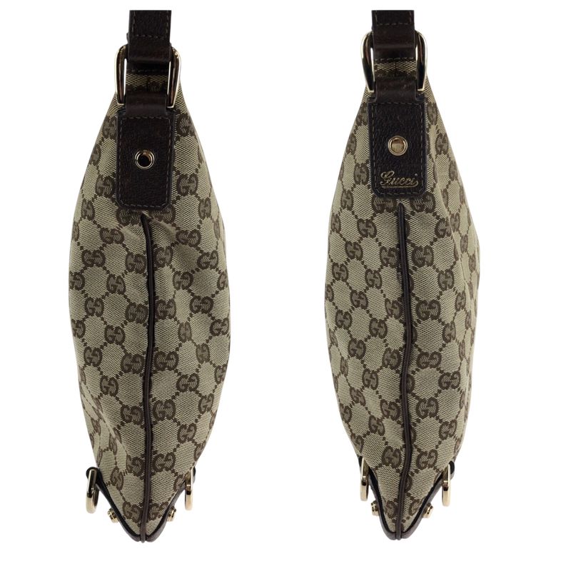 Gucci Abby Brown Gold Hardware GG Canvas 131326 Shoulder Bag Pochette Women