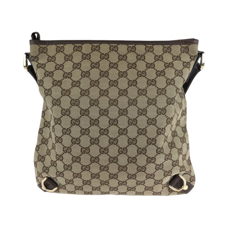 Gucci Abby Brown Gold Hardware GG Canvas 131326 Shoulder Bag Pochette Women
