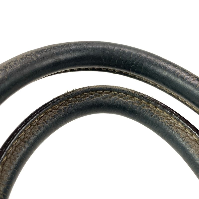 Celine Handbag Luggage Micro Shopper Gray Beige Leather