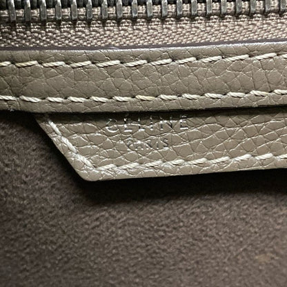 Celine Handbag Luggage Micro Shopper Gray Beige Leather