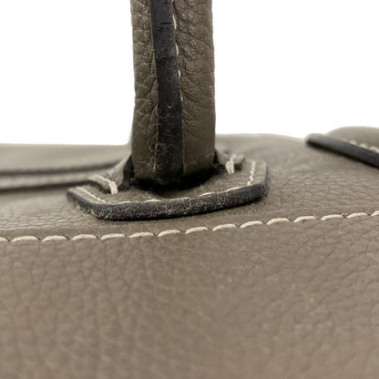 Celine Handbag Luggage Micro Shopper Gray Beige Leather