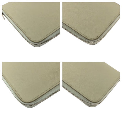 Hermes Azap Long Silk Inn Ivory Silver Hardware Vaux Epson Long Wallet Round