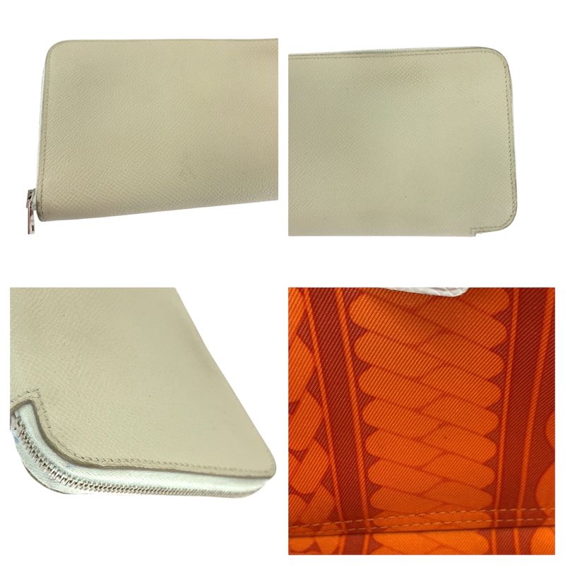Hermes Azap Long Silk Inn Ivory Silver Hardware Vaux Epson Long Wallet Round