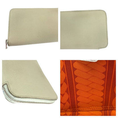 Hermes Azap Long Silk Inn Ivory Silver Hardware Vaux Epson Long Wallet Round