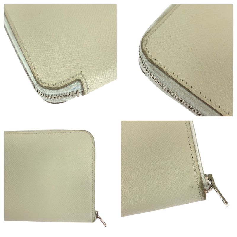 Hermes Azap Long Silk Inn Ivory Silver Hardware Vaux Epson Long Wallet Round