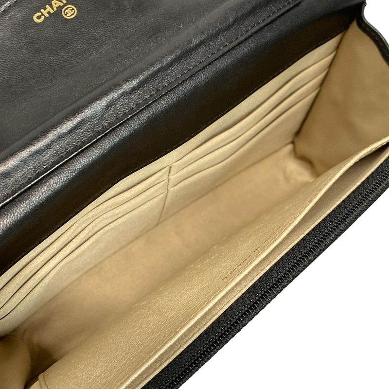 Chanel Wallet Camellia A47421 Black Chain Wallet Mattogo Old Hardware Lambskin