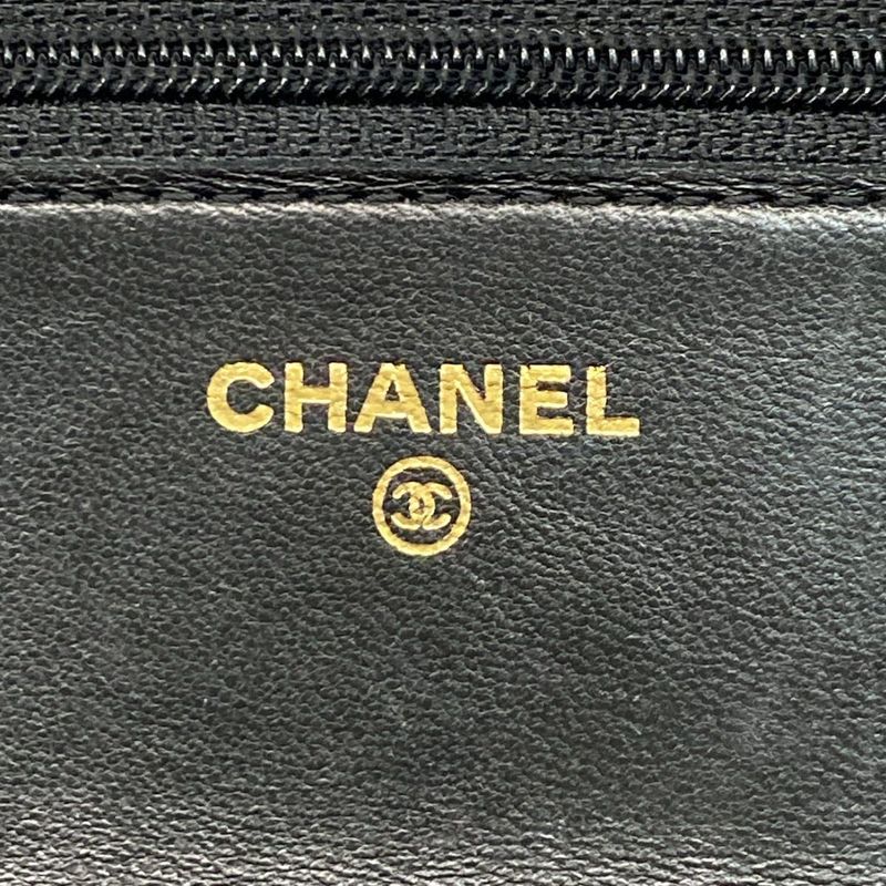 Chanel Wallet Camellia A47421 Black Chain Wallet Mattogo Old Hardware Lambskin