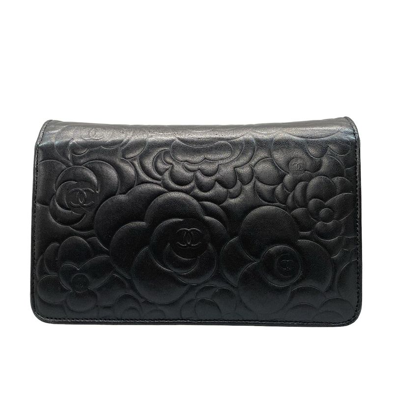 Chanel Wallet Camellia A47421 Black Chain Wallet Mattogo Old Hardware Lambskin