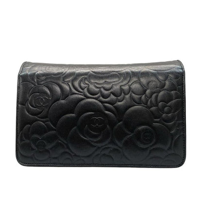 Chanel Wallet Camellia A47421 Black Chain Wallet Mattogo Old Hardware Lambskin