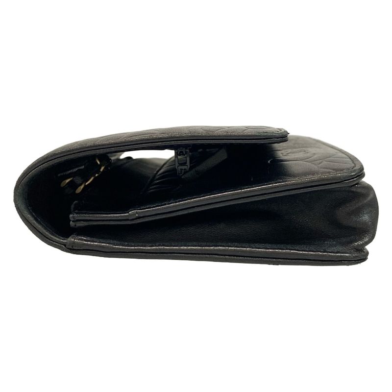 Chanel Wallet Camellia A47421 Black Chain Wallet Mattogo Old Hardware Lambskin