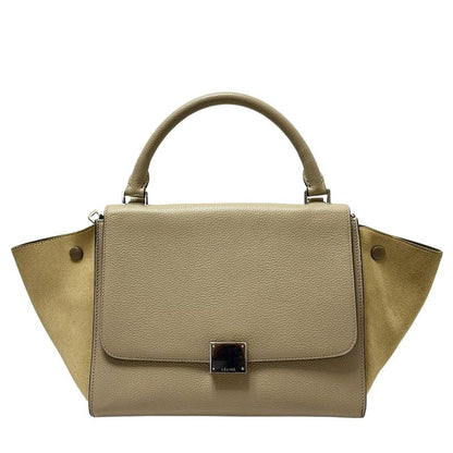 Celine Handbag Trapeze Small Beige Leather