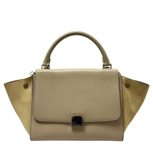 Celine Handbag Trapeze Small Beige Leather