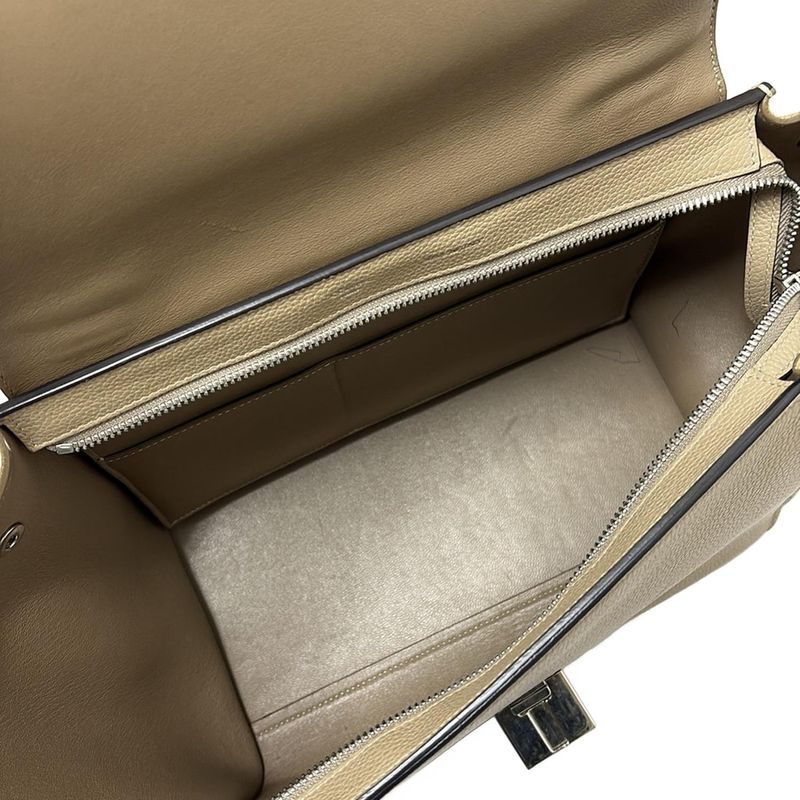 Celine Handbag Trapeze Small Beige Leather