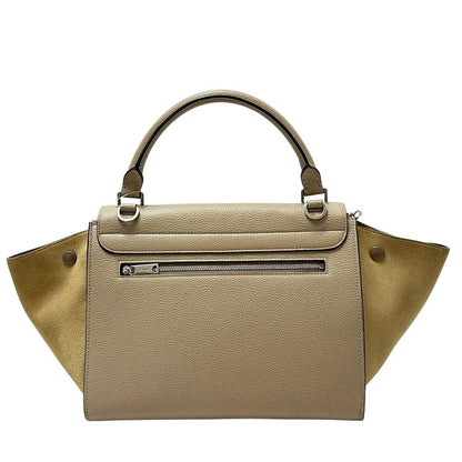 Celine Handbag Trapeze Small Beige Leather