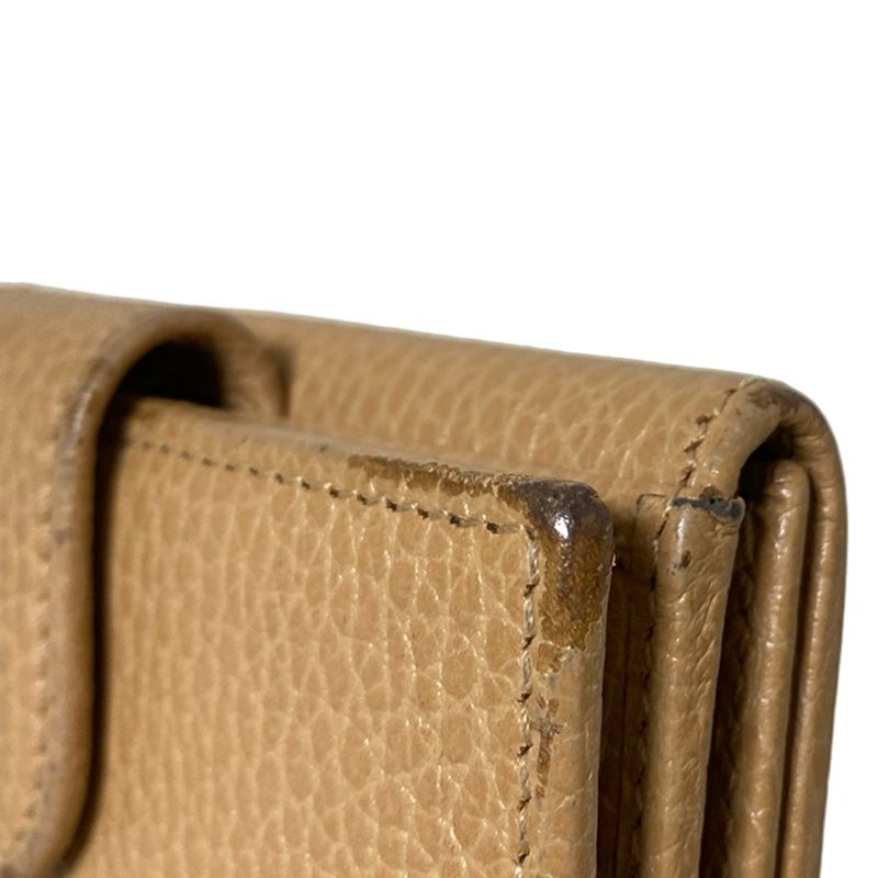 Gucci W Hook Wallet Interlocking G 615525 Light Brown Leather