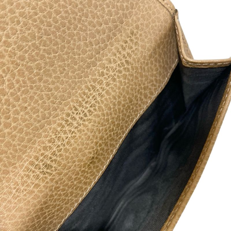 Gucci W Hook Wallet Interlocking G 615525 Light Brown Leather