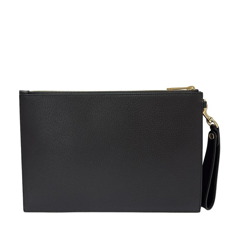 Gucci Clutch Bag Horsebit 700524 Black Leather