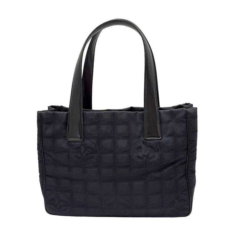 Chanel Handbag New Travel Line Tote PM Black Lambskin