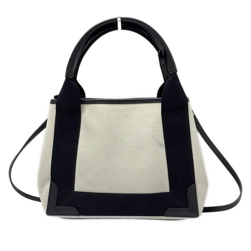 Balenciaga Tote Bag Navy Cabas Su XS 390346 Ivory And Black Leather