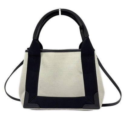 Balenciaga Tote Bag Navy Cabas Su XS 390346 Ivory And Black Leather