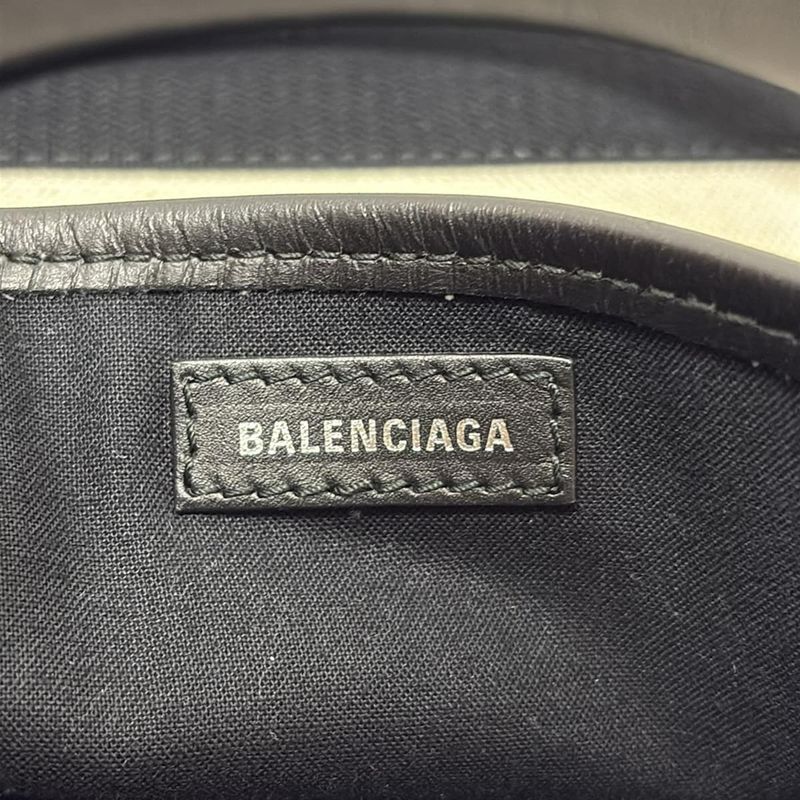 Balenciaga Tote Bag Navy Cabas Su XS 390346 Ivory And Black Leather