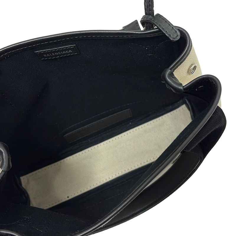 Balenciaga Tote Bag Navy Cabas Su XS 390346 Ivory And Black Leather