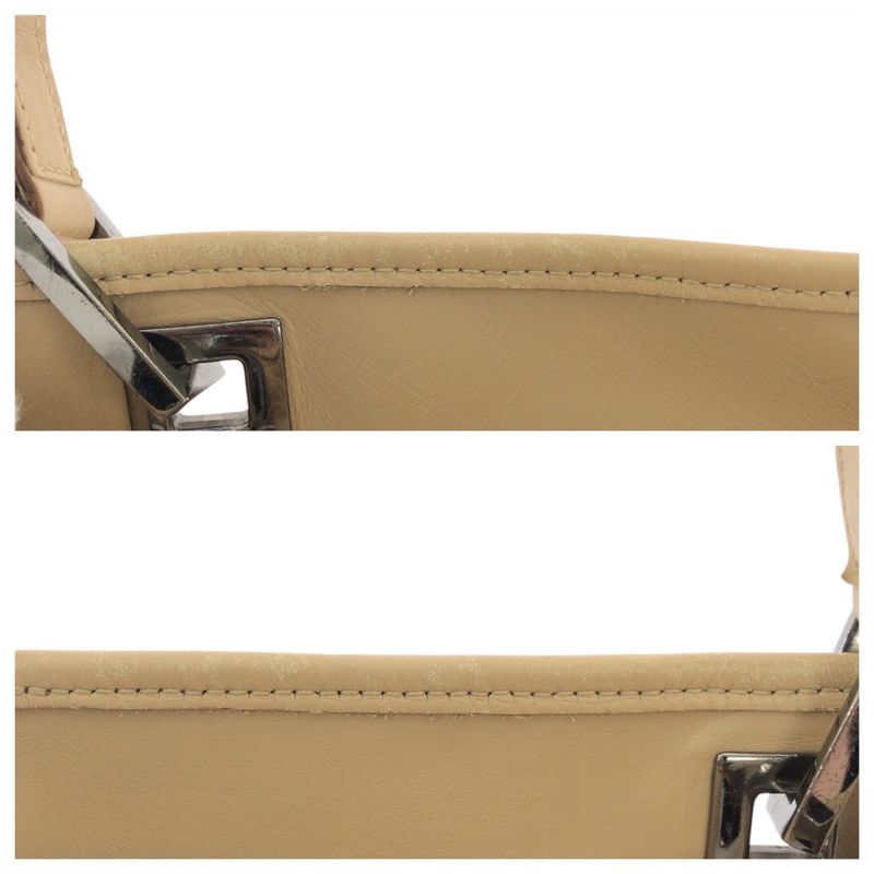 Gucci Beige Brown Silver Hardware GG Canvas Leather 31244 Tote Bag Shoulder Bag