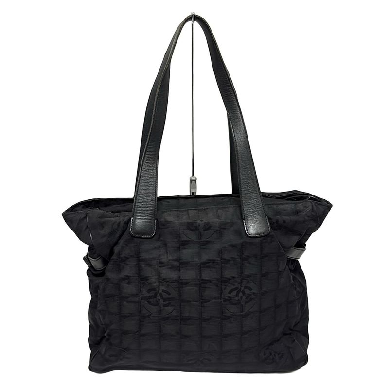 Chanel New Travel Line Tote GM Black Leather