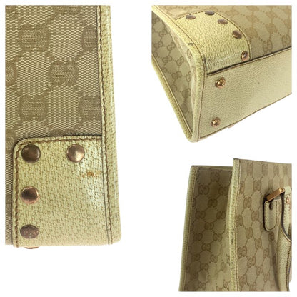 Gucci Beige Ivory GG Canvas 124260 Tote Handbag Shoulder Bag Women 506325