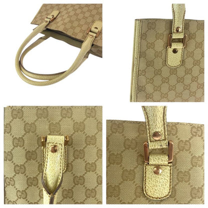Gucci Beige Ivory GG Canvas 124260 Tote Handbag Shoulder Bag Women 506325