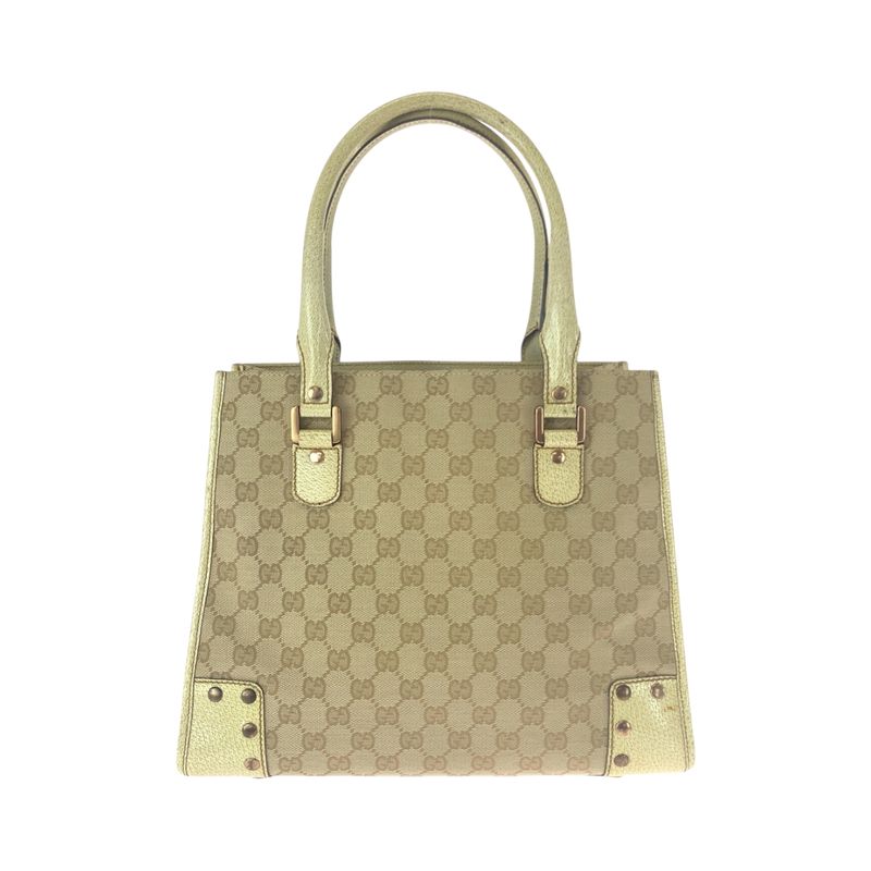 Gucci Beige Ivory GG Canvas 124260 Tote Handbag Shoulder Bag Women 506325