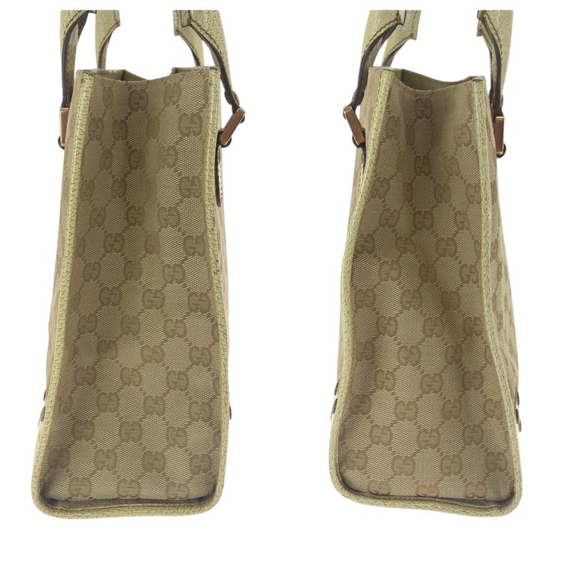 Gucci Beige Ivory GG Canvas 124260 Tote Handbag Shoulder Bag Women 506325