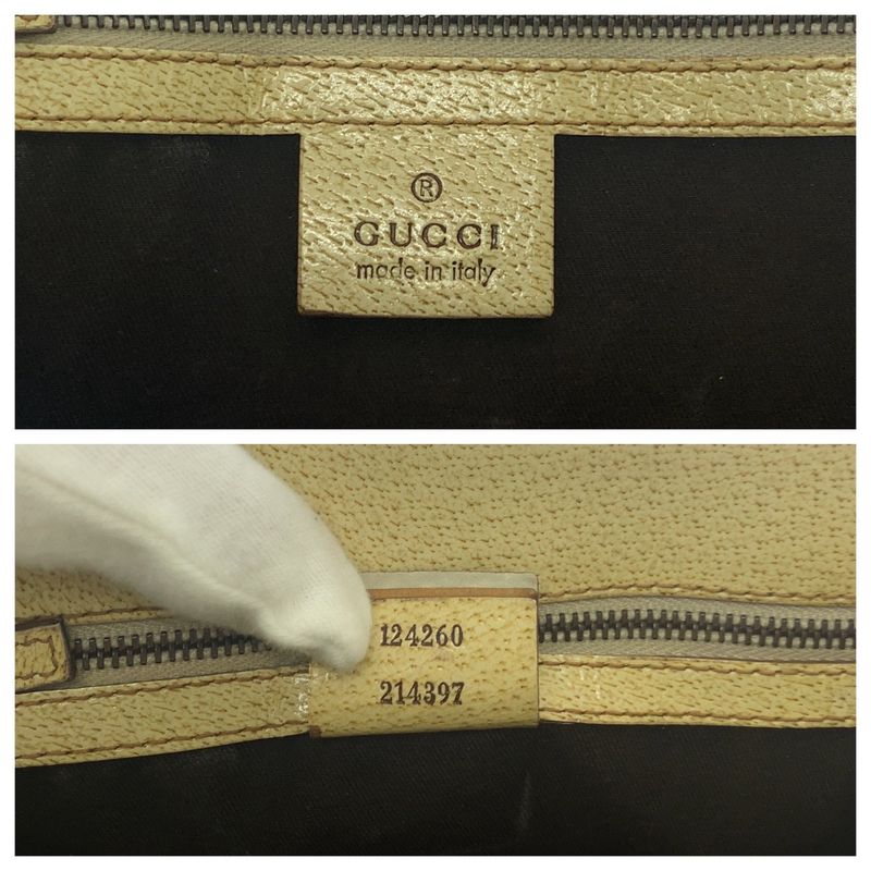 Gucci Beige Ivory GG Canvas 124260 Tote Handbag Shoulder Bag Women 506325