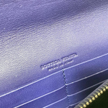 Bottega Veneta Wallet Intrecciato Purple Chain Wallet Leather