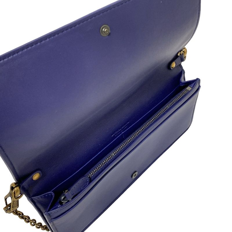 Bottega Veneta Wallet Intrecciato Purple Chain Wallet Leather