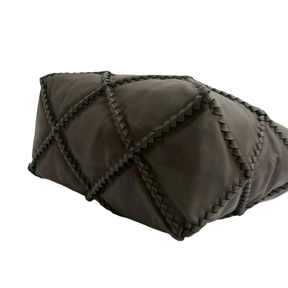 Bottega Veneta Intrecciato Leather Handbag Boston Bag Dark