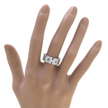 Cartier Maillon Panthère Ring 3 Rings Full Diamond #50 (size Near #9) [none Fee