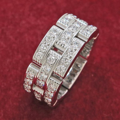 Cartier Maillon Panthère Ring 3 Rings Full Diamond #50 (size Near #9) [none Fee