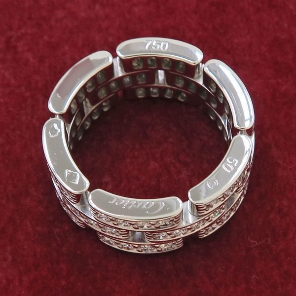Cartier Maillon Panthère Ring 3 Rings Full Diamond #50 (size Near #9) [none Fee