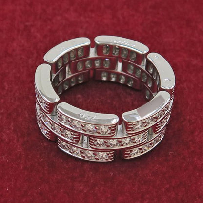 Cartier Maillon Panthère Ring 3 Rings Full Diamond #50 (size Near #9) [none Fee