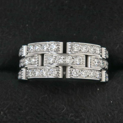 Cartier Maillon Panthère Ring 3 Rings Full Diamond #50 (size Near #9) [none Fee